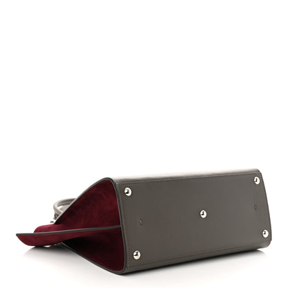 Fendi Vitello Baltico Kore Petite 3Jours Tote Carbone Bordeaux 4 of 10