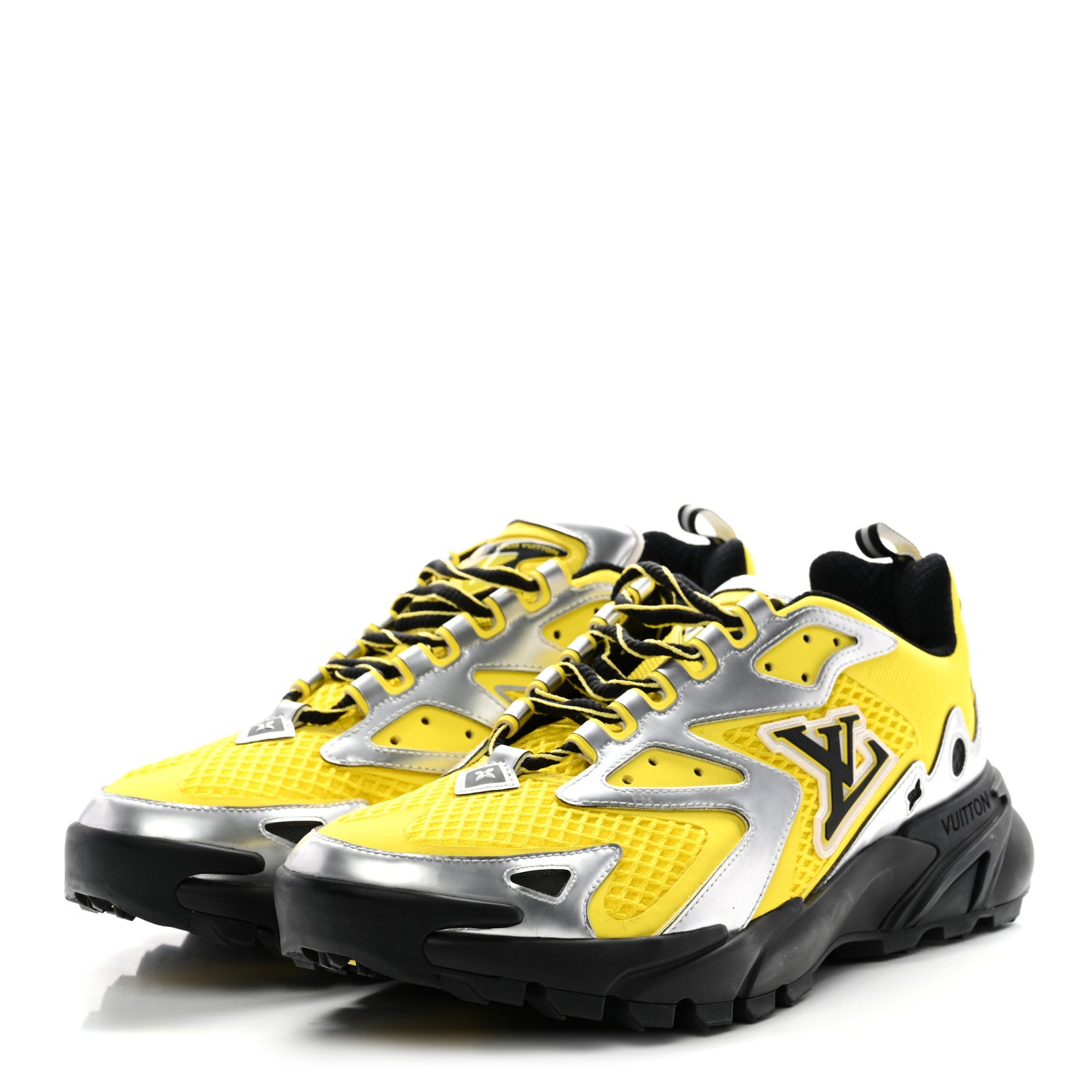 Louis Vuitton Metallic Calfskin Mesh Mens LV Runner Tatic Sneakers 8 Yellow 4 of 10
