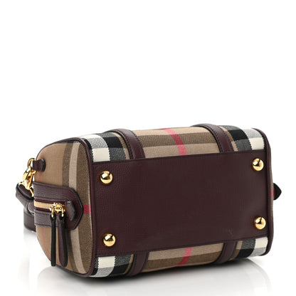 Burberry House Check Derby Calfskin Small Alchester Bowling Bag Mahogany Red 4 of 9