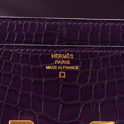 Hermes Matte Alligator Constance Long Wallet To Go Amethyst 6 of 7
