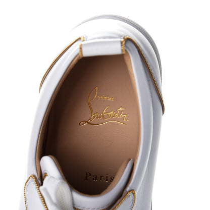 Christian Louboutin Calfskin Spikes Womens Rush Flat Sneakers 39 White Gold 7 of 9