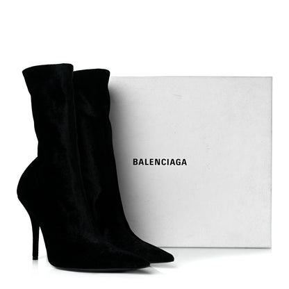 Balenciaga Velvet Spandex Extreme Pointed Toe Knife Ankle Boots 38 Black 8 of 8