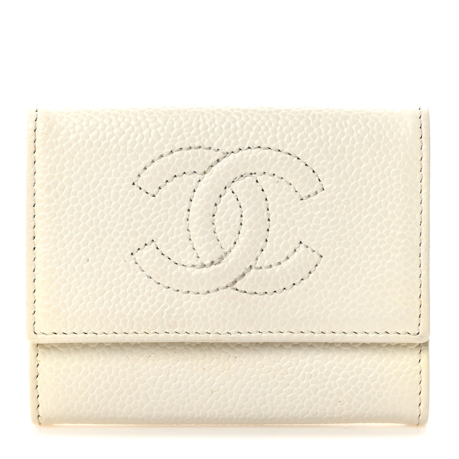 Chanel Caviar Timeless CC Card Holder White 1 of 12