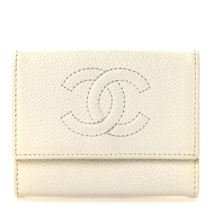 Chanel Caviar Timeless CC Card Holder White 1 of 12