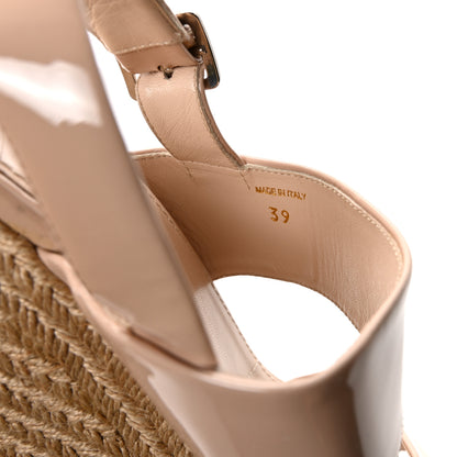 Prada Patent Espadrilles Platform Sandals 39 Beige 9 of 9