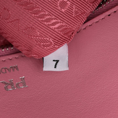 Prada Soft Calfskin Impunture Diagramme Small Chain Flap Shoulder Bag Begonia 7 of 11