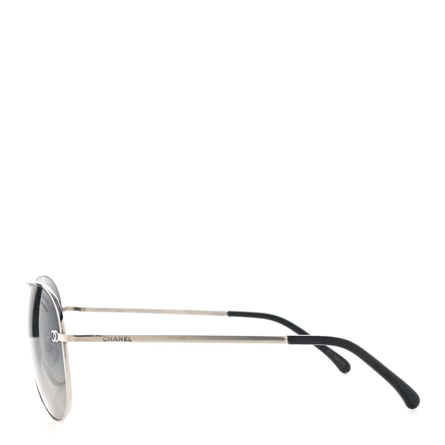 Chanel Metal Polarized Aviator CC Sunglasses 4189-T-Q Silver 3 of 8