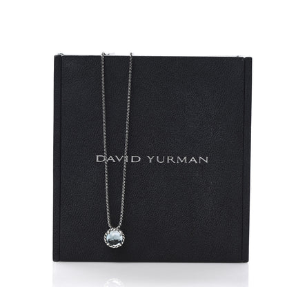 David Yurman Sterling Silver Blue Topaz 8mm Chatelaine Pendant Necklace 5 of 5