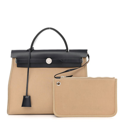 Hermes Vache Hunter Toile Herbag Zip 31 PM Trench Bleu Indigo 1 of 17