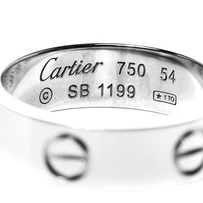 Cartier 18K White Gold 5.5mm LOVE Ring 54 6.75 4 of 4