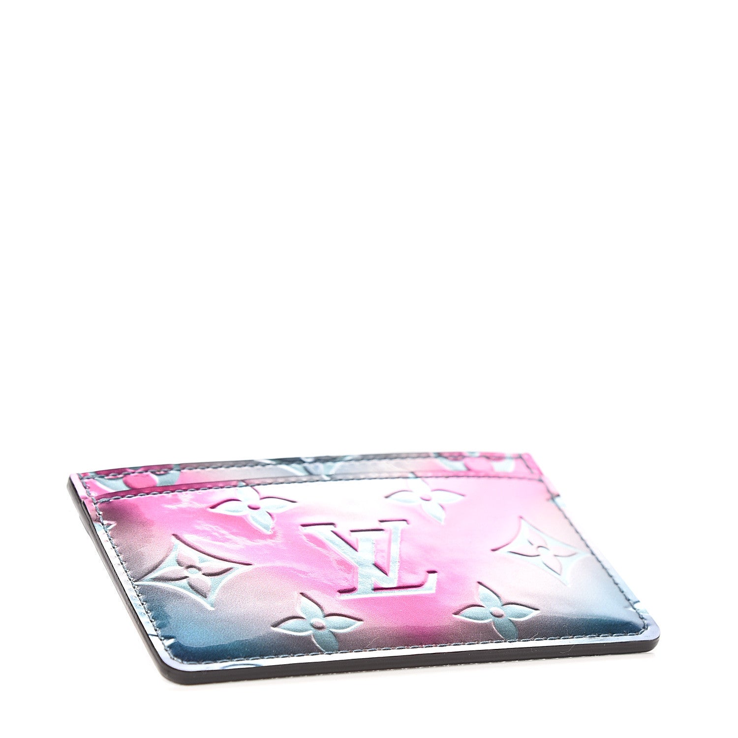 Louis Vuitton Metallic Vernis Card Holder Blue Pink 3 of 5