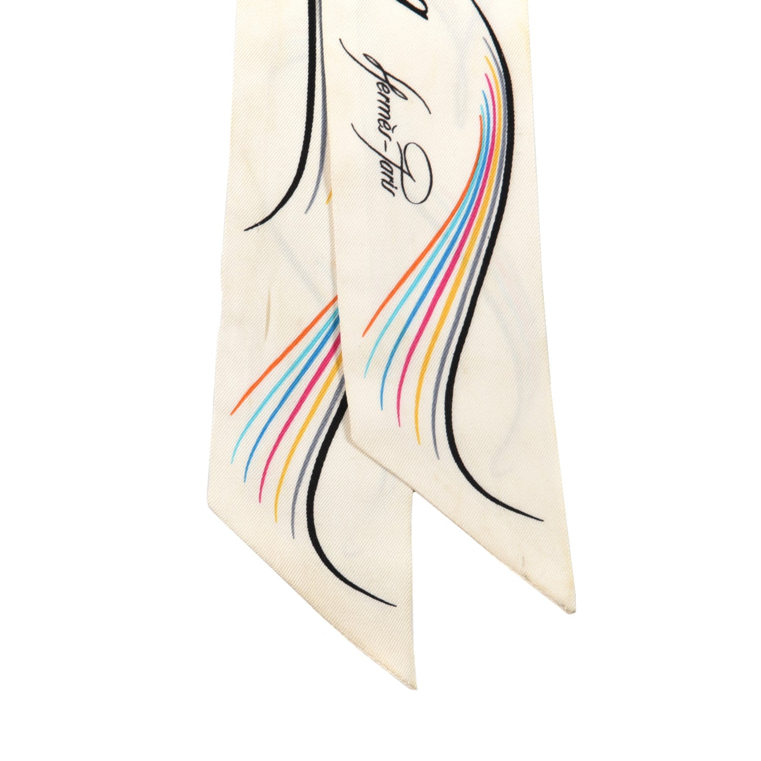 Hermes Silk 24 Faubourg Twilly Scarf Blanc 2 of 3