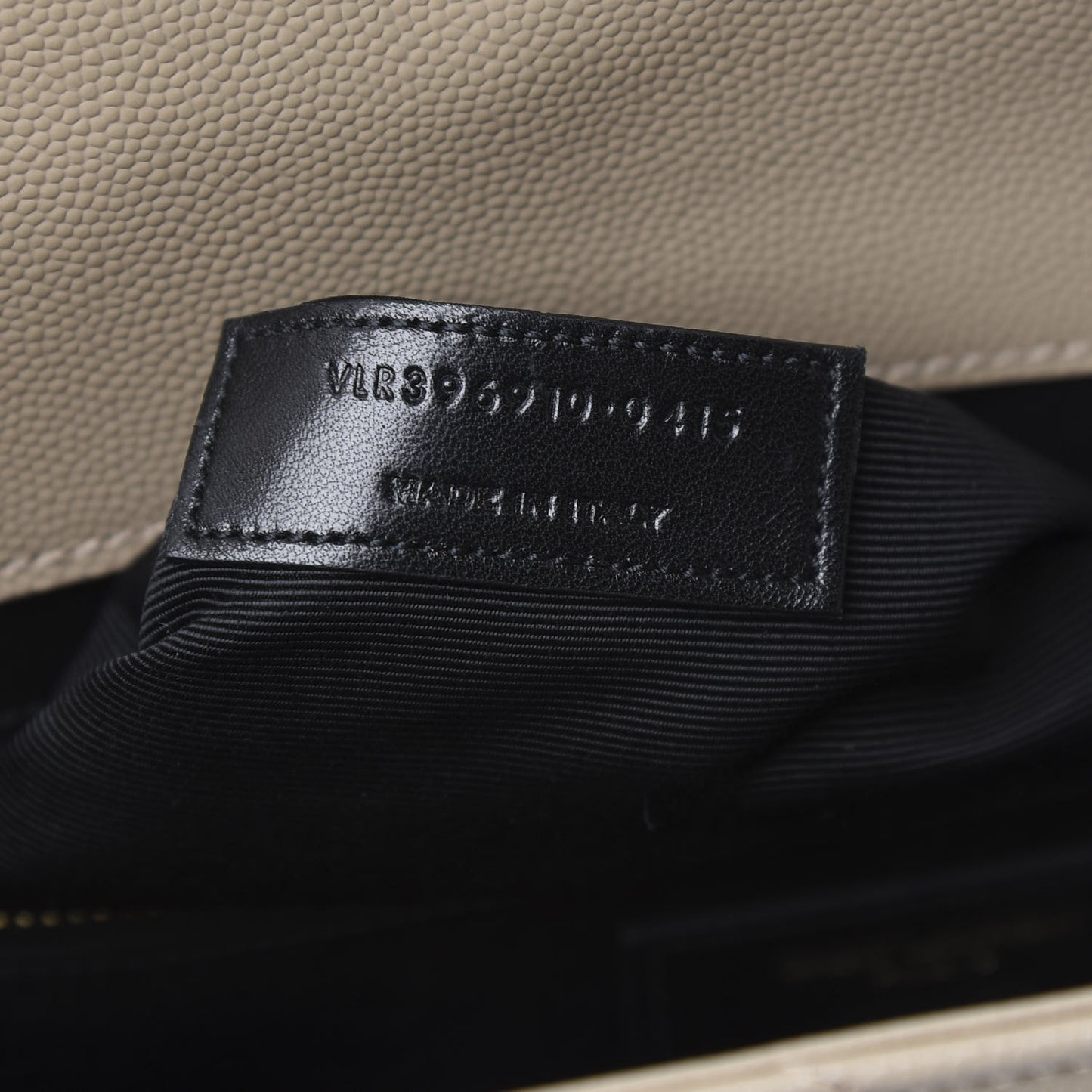 Grain De Poudre Matelasse Chevron Large Monogram Satchel Dark Beige