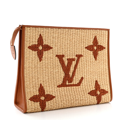 Louis Vuitton Raffia Monogram Giant Toiletry Pouch 26 Tan 3 of 6