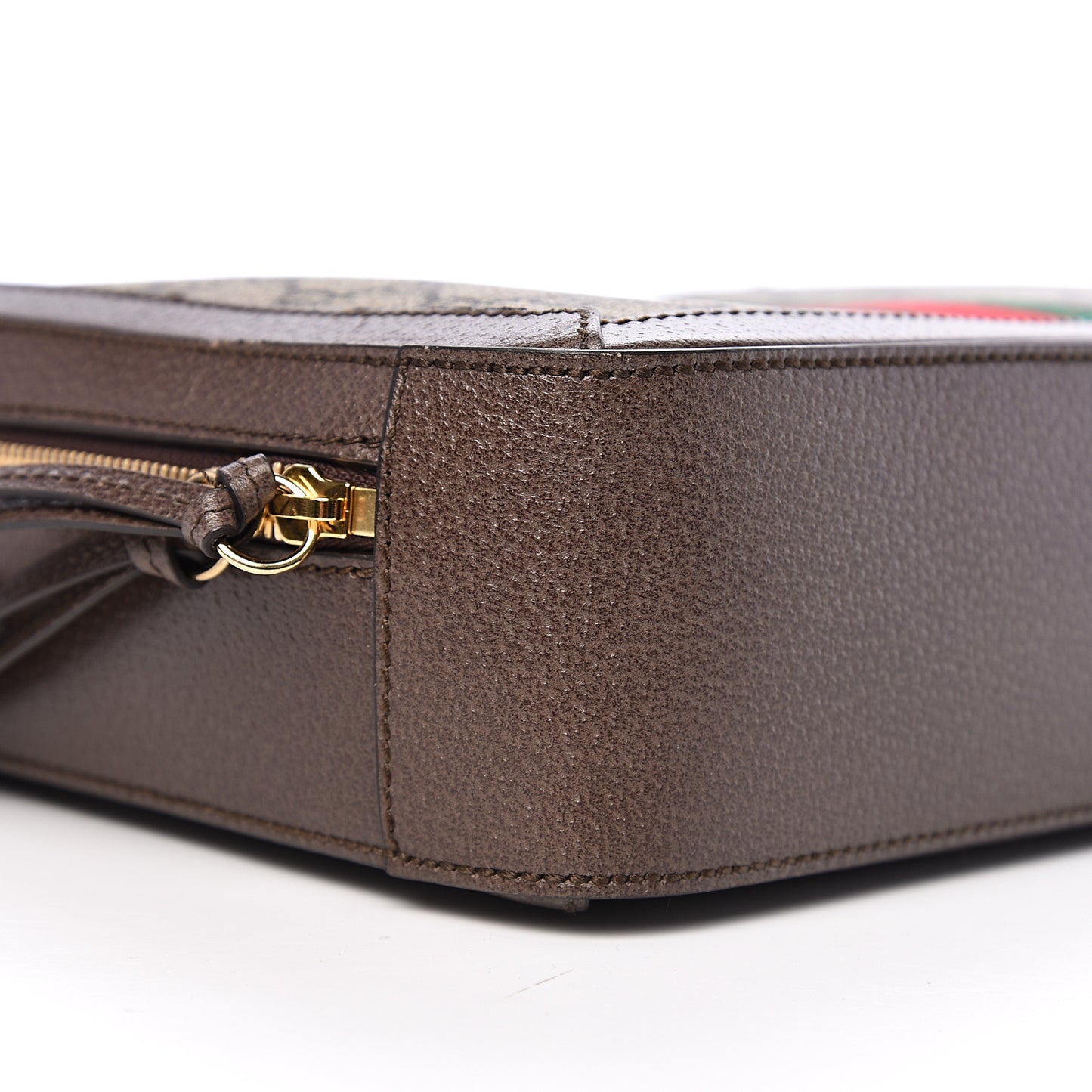 GG Supreme Monogram Web Small Ophidia Top Handle Shoulder Bag Brown