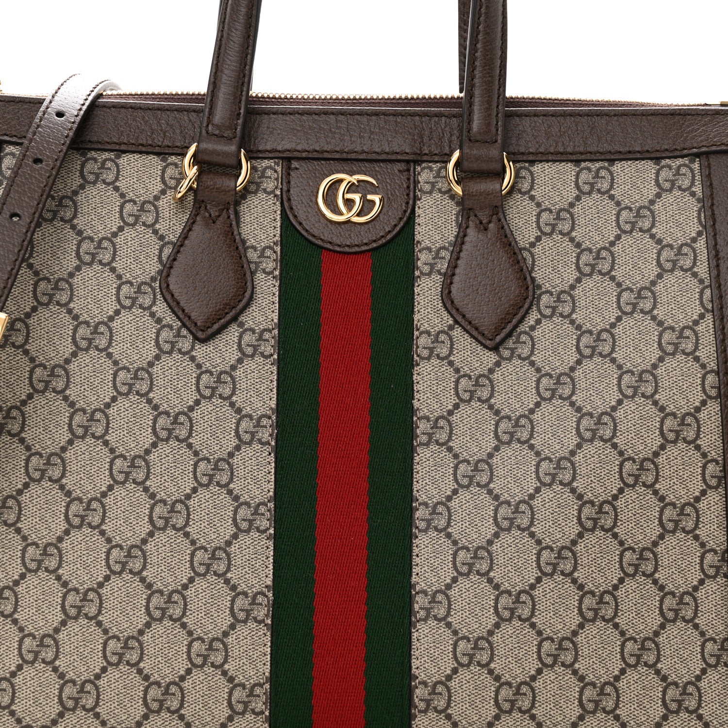 Gucci GG Supreme Monogram Web Medium Ophidia Tote Bag Brown 8 of 11