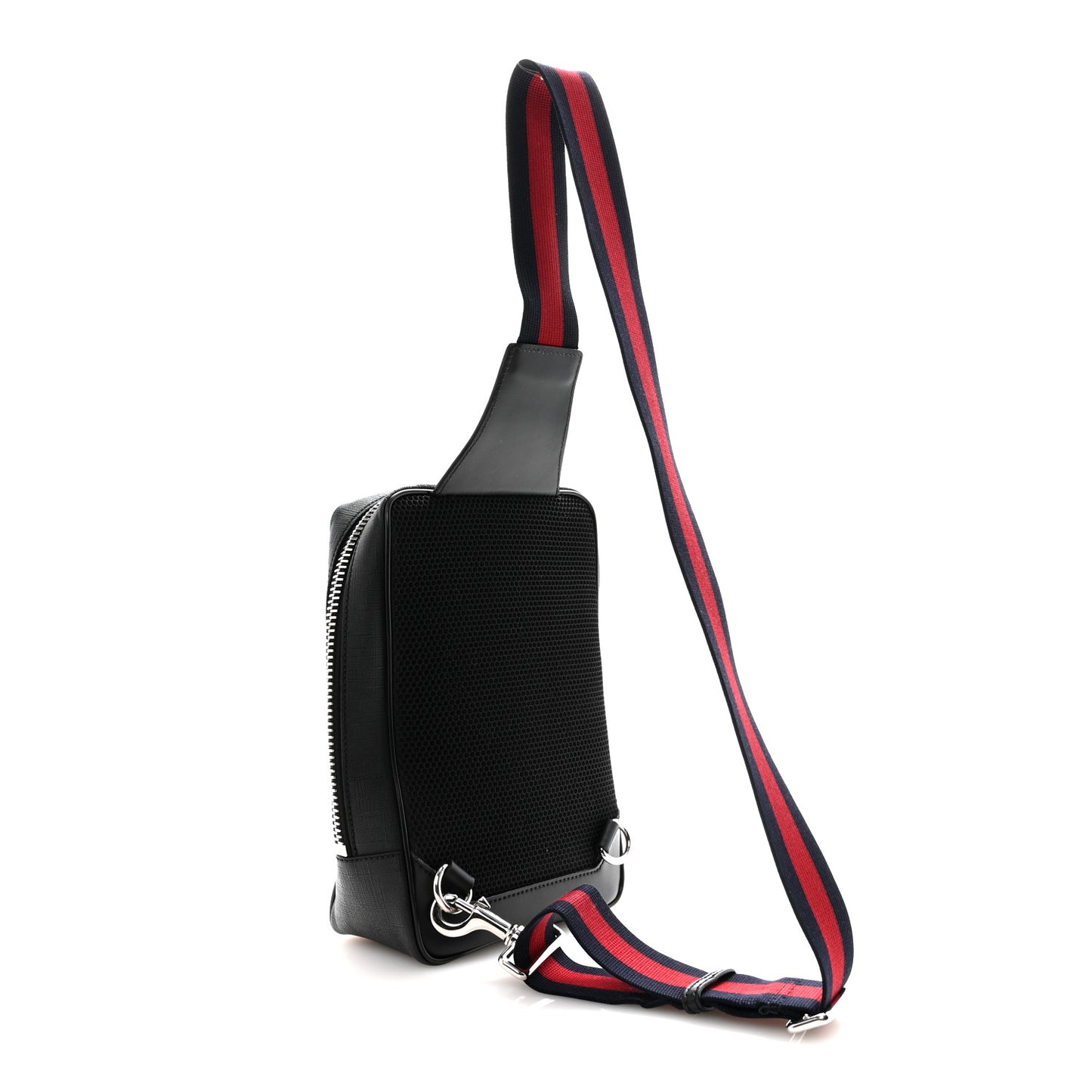 GG Supreme Monogram Web Belt Bag Black Grey