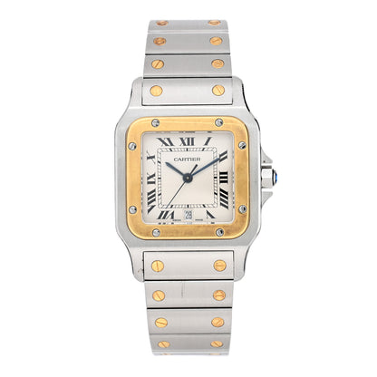 Cartier Stainless Steel 18K Yellow Gold 29mm Santos De Cartier Galbee Quartz Watch 1 of 4