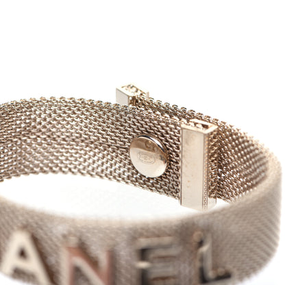 Chanel Metal Mesh Logo Bracelet Gold 4 of 9