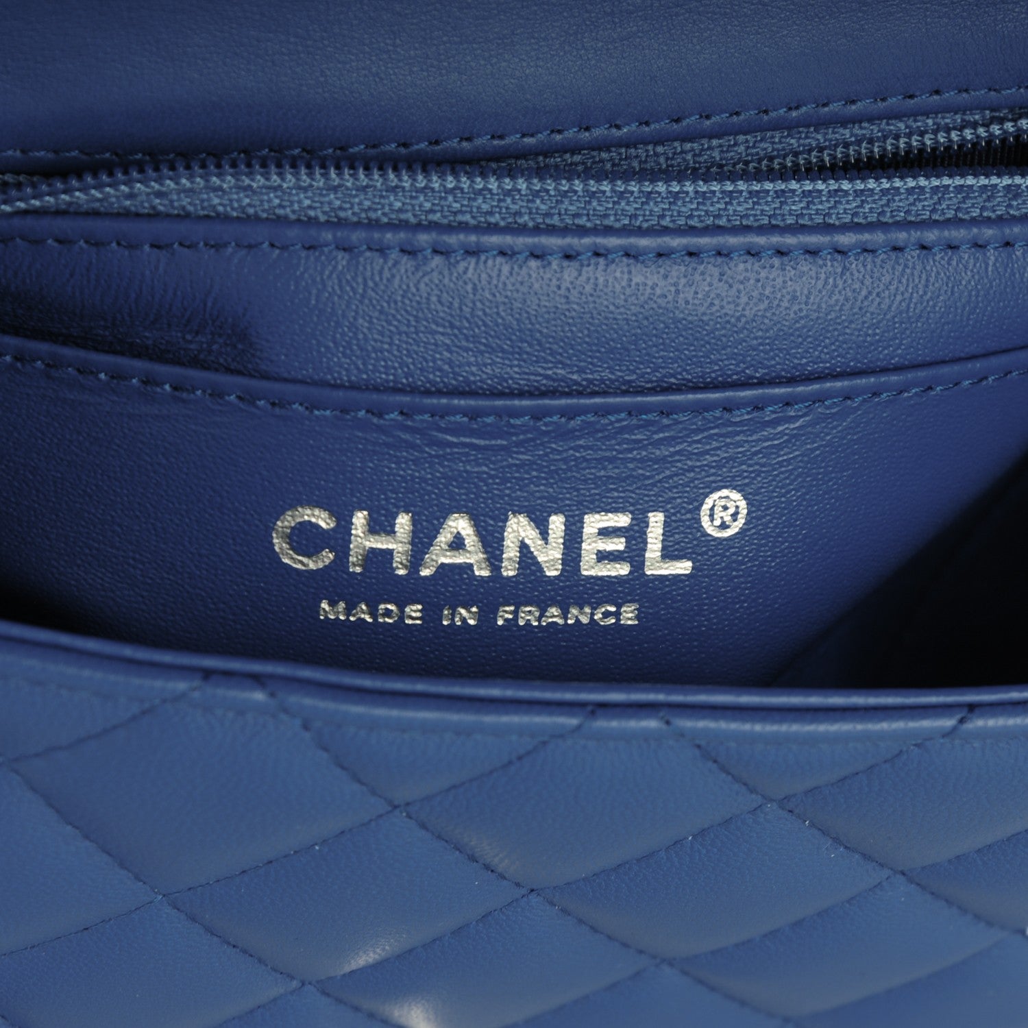 Chanel Lambskin Quilted Mini Square Flap Blue 7 of 8