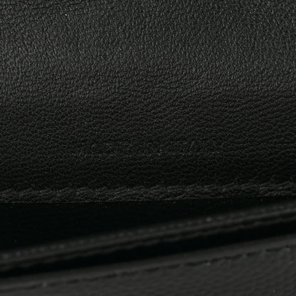 Saint Laurent Grain De Poudre Matelasse Chevron Monogram Flap Card Case Black 8 of 12