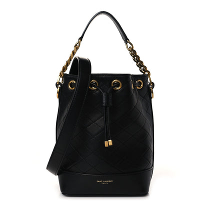 Saint Laurent Lambskin Quilted Small Emmanuelle Bucket Bag Black 1 of 9