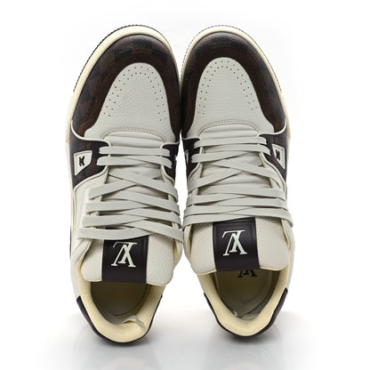 Louis Vuitton Grained Calfskin Damier Ebene Mens LV Trainer Sneakers 8 Moka Brown 2 of 10