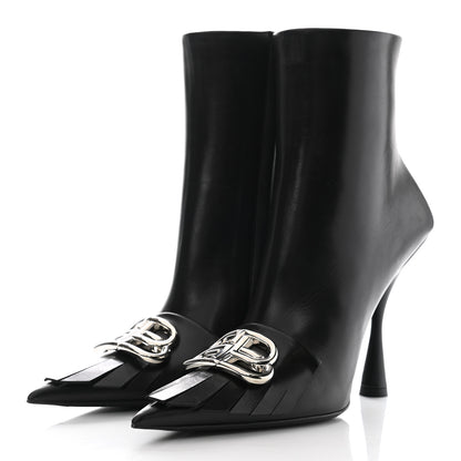 Balenciaga Shiny Kidskin Fringe BB Knife Booties 37.5 Black 3 of 10