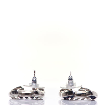 Chanel Pearl Beaded CC Earrings Silver White Blue 7 of 9