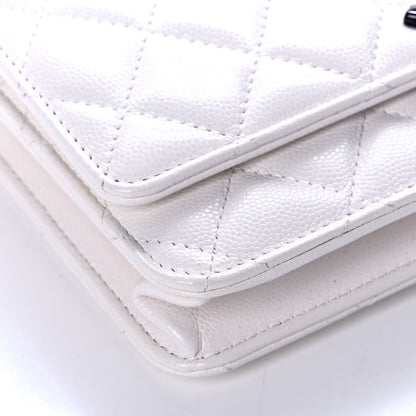 Chanel Caviar Quilted My Everything Wallet On Chain WOC White 10 of 11