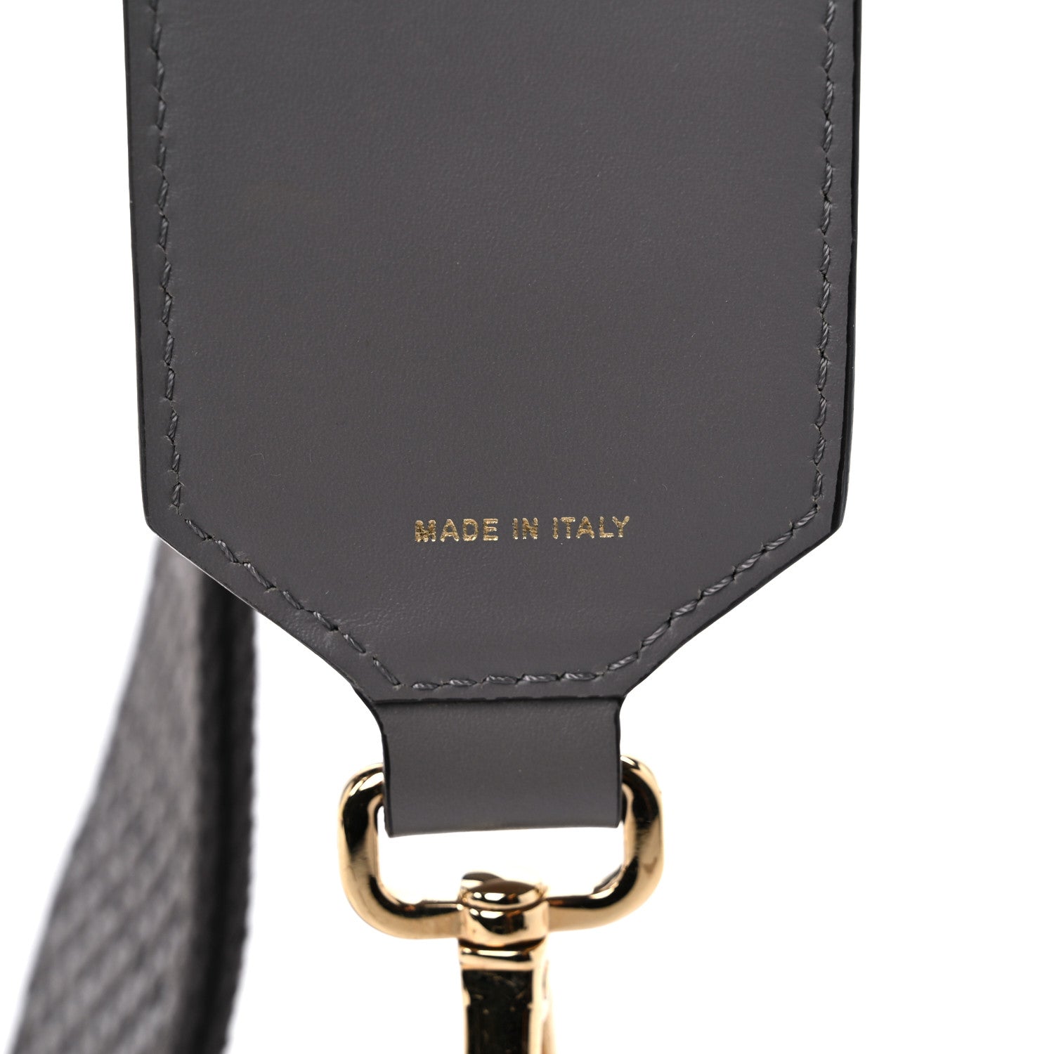 Fendi Ribbon Vitello King Logo Embossed Gingham Woven Adjustable Strap You Moon Ghiaia 3 of 4