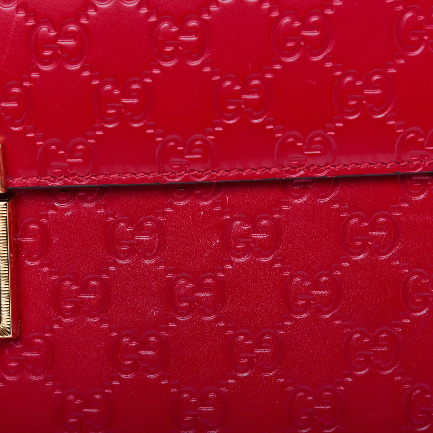 Gucci Guccissima Signature Medium Padlock Top Handle Bag Hibiscus Red 24 of 33