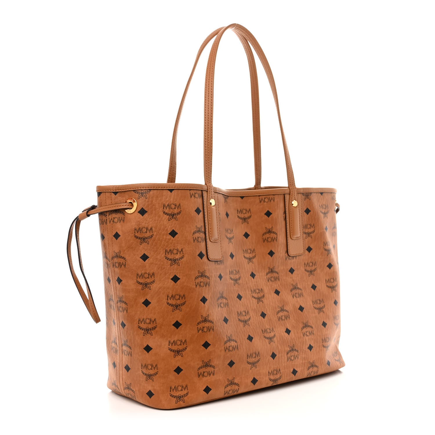 MCM Visetos Medium Liz Reversible City Series Las Vegas Shopper Tote Cognac 3 of 14