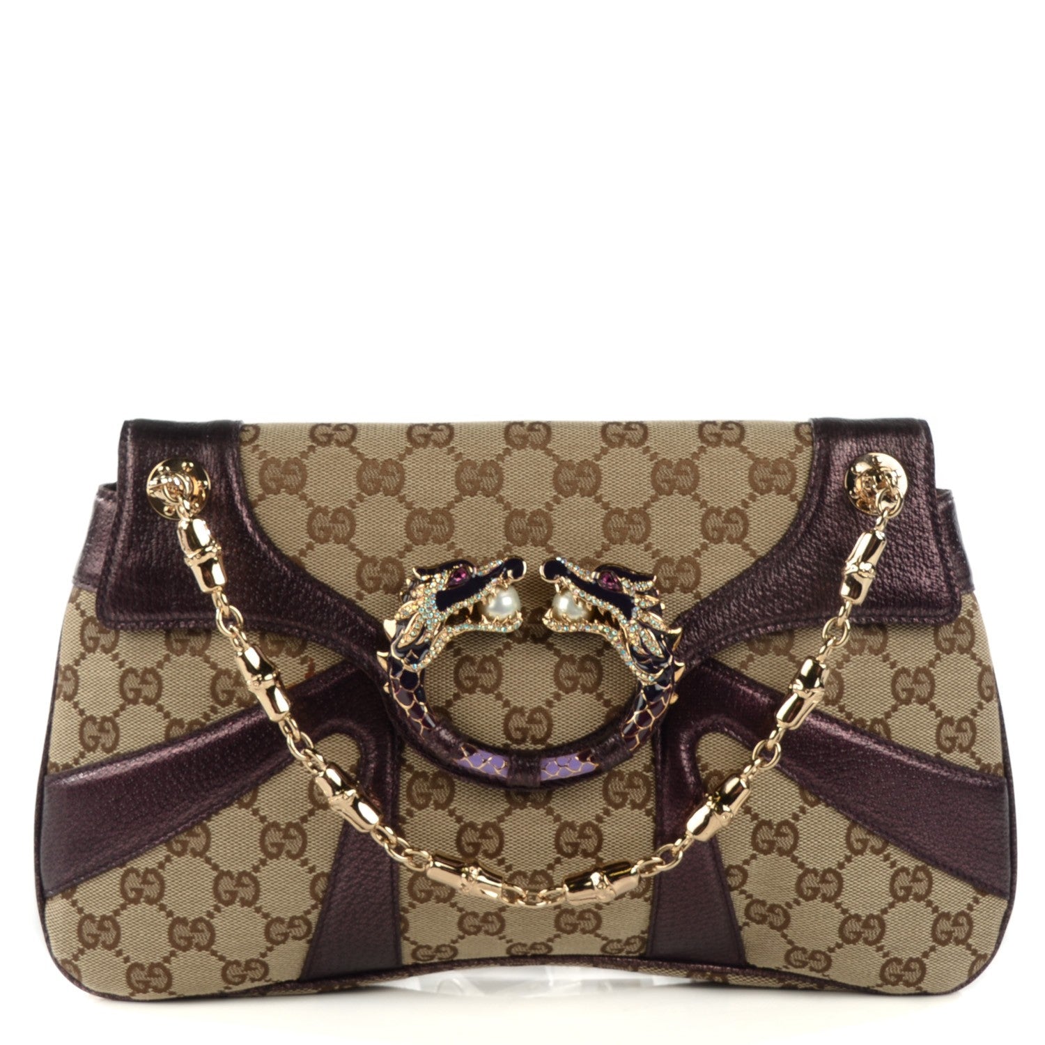 Gucci Monogram Tom Ford Jeweled Dragon Bag 1 of 8