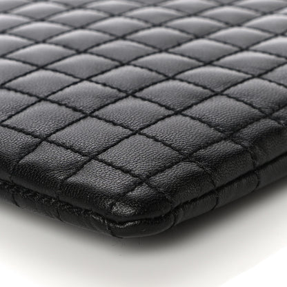 Celine Calfskin Quilted C Charm Pouch Black 10 of 11
