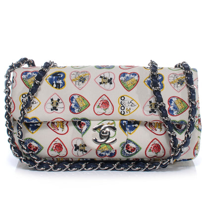 Chanel Canvas Coco Hearts East West Flap 1 of 8