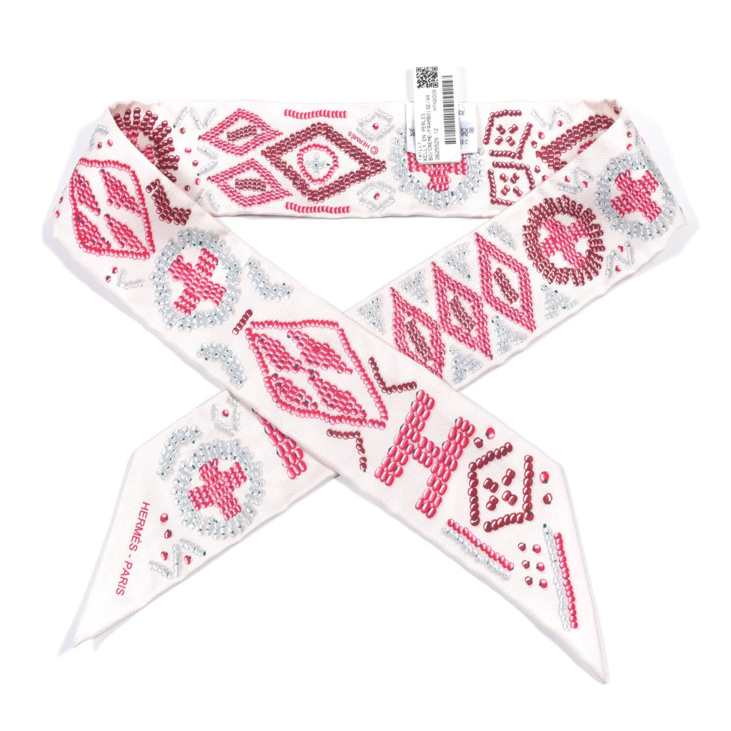 Silk Kelly En Perles Twilly Creme Framboise