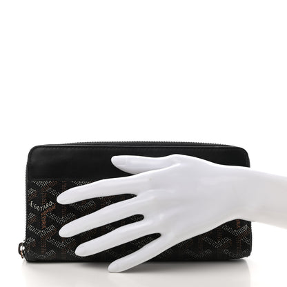 Goyard Goyardine Matignon Zip Around GM Wallet Black 2 of 8