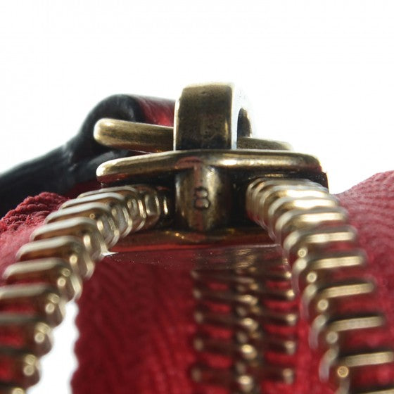 Drummed Calfskin Mini Luggage Coquelicot