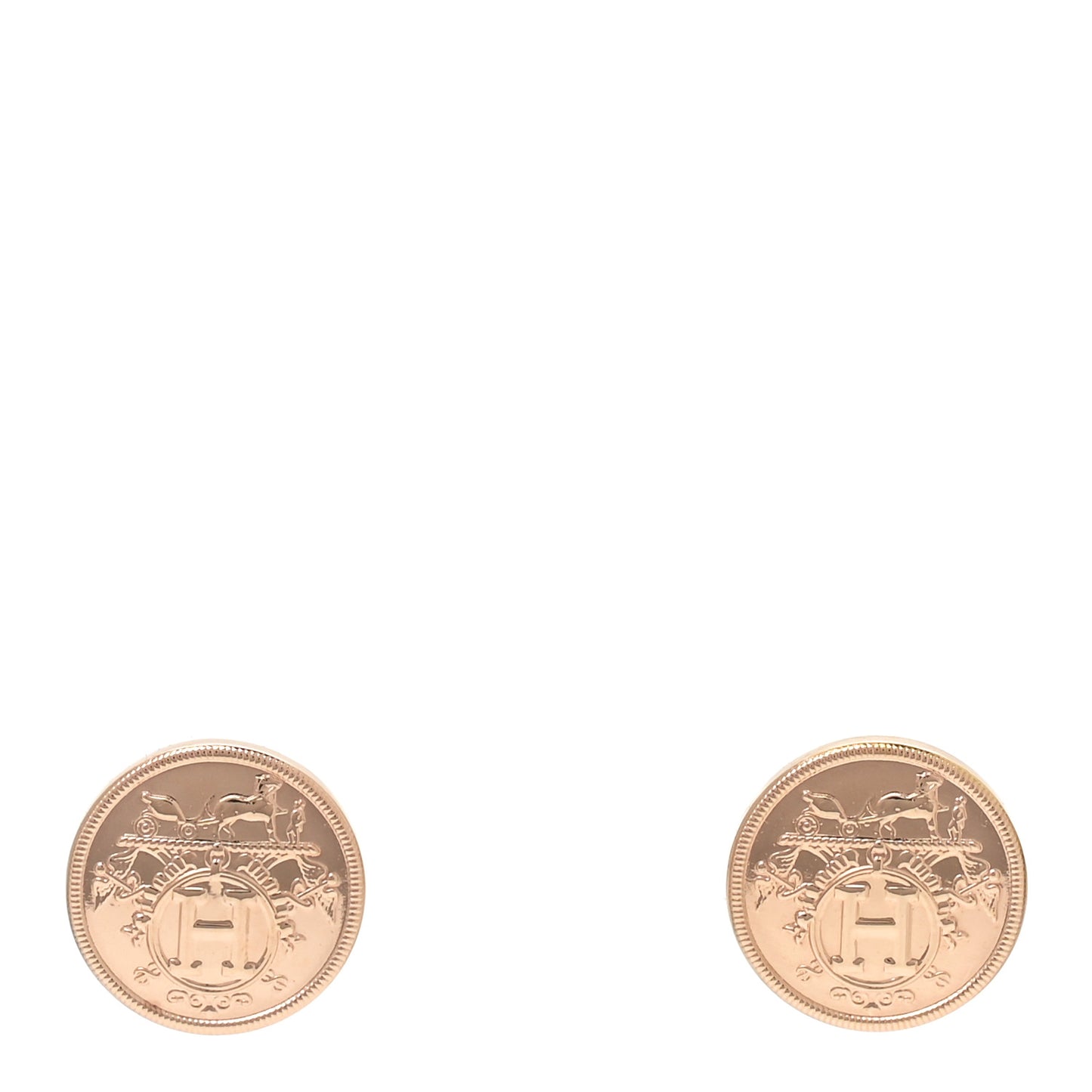 18K Rose Gold TPM Ex-Libris Stud Earrings