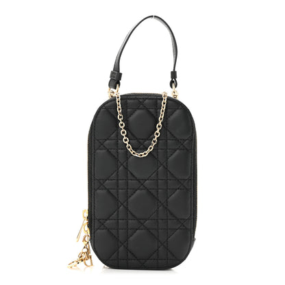 Christian Dior Lambskin Cannage Lady Dior Phone Holder Black 1 of 8