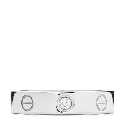 Cartier 18K White Gold Diamond 4mm LOVE Wedding Band Ring 49 4.75 1 of 4
