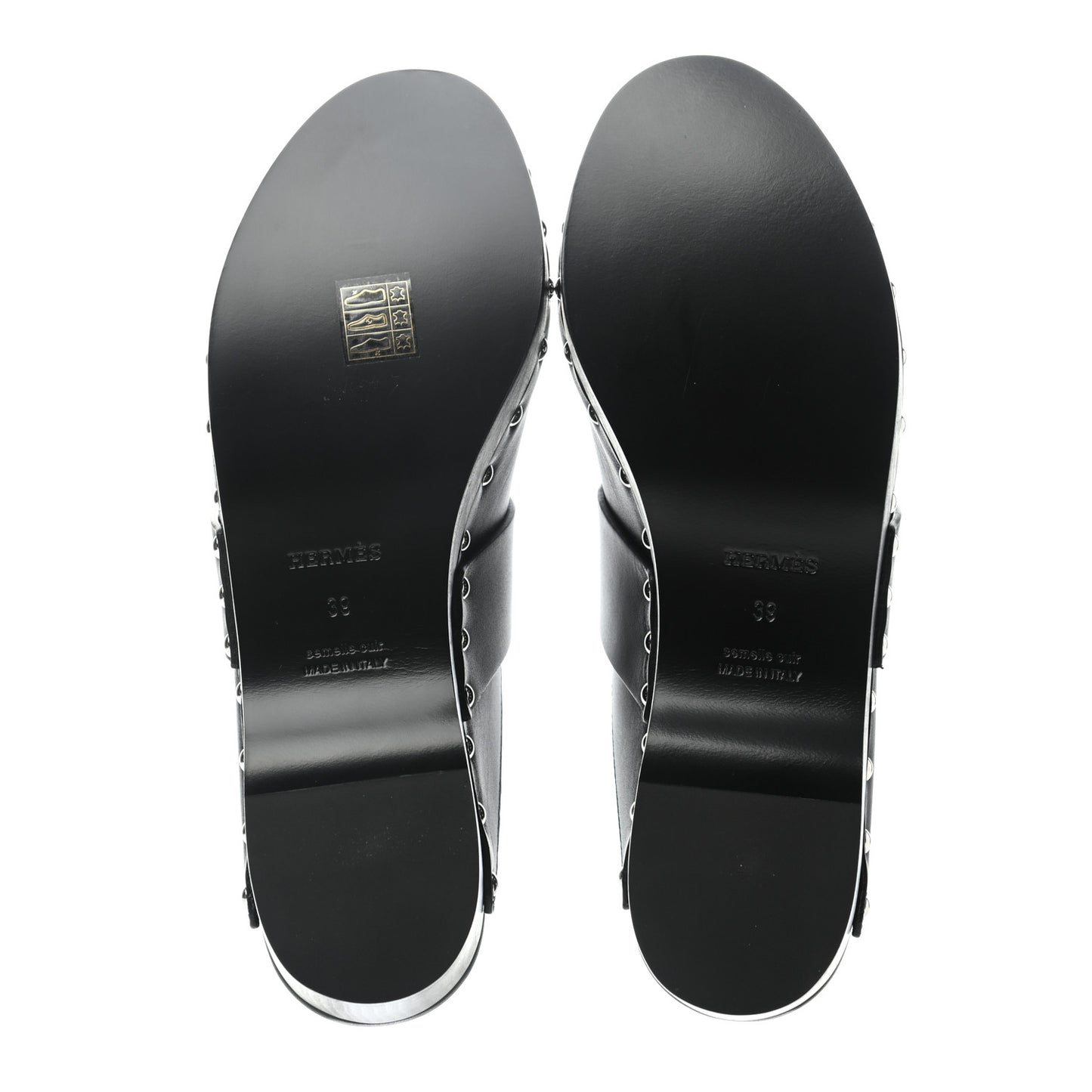 Calfskin Calya Mules 39 Black