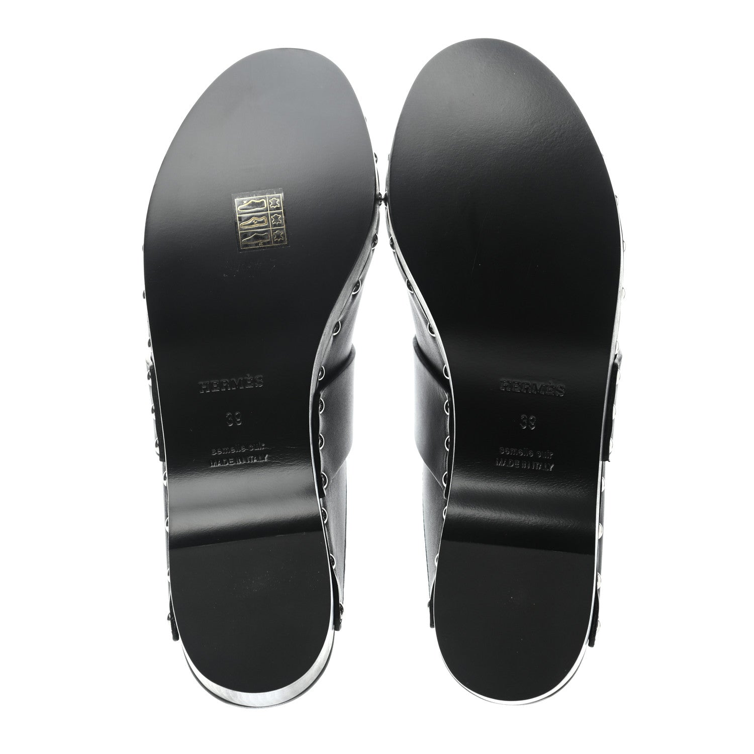 Hermes Calfskin Calya Mules 39 Black 4 of 5