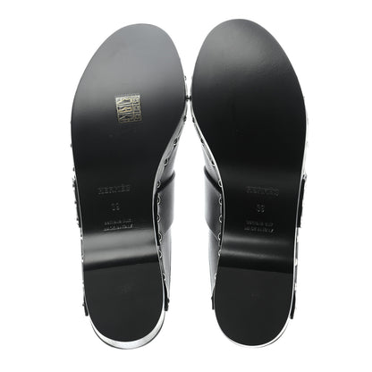 Hermes Calfskin Calya Mules 39 Black 4 of 5
