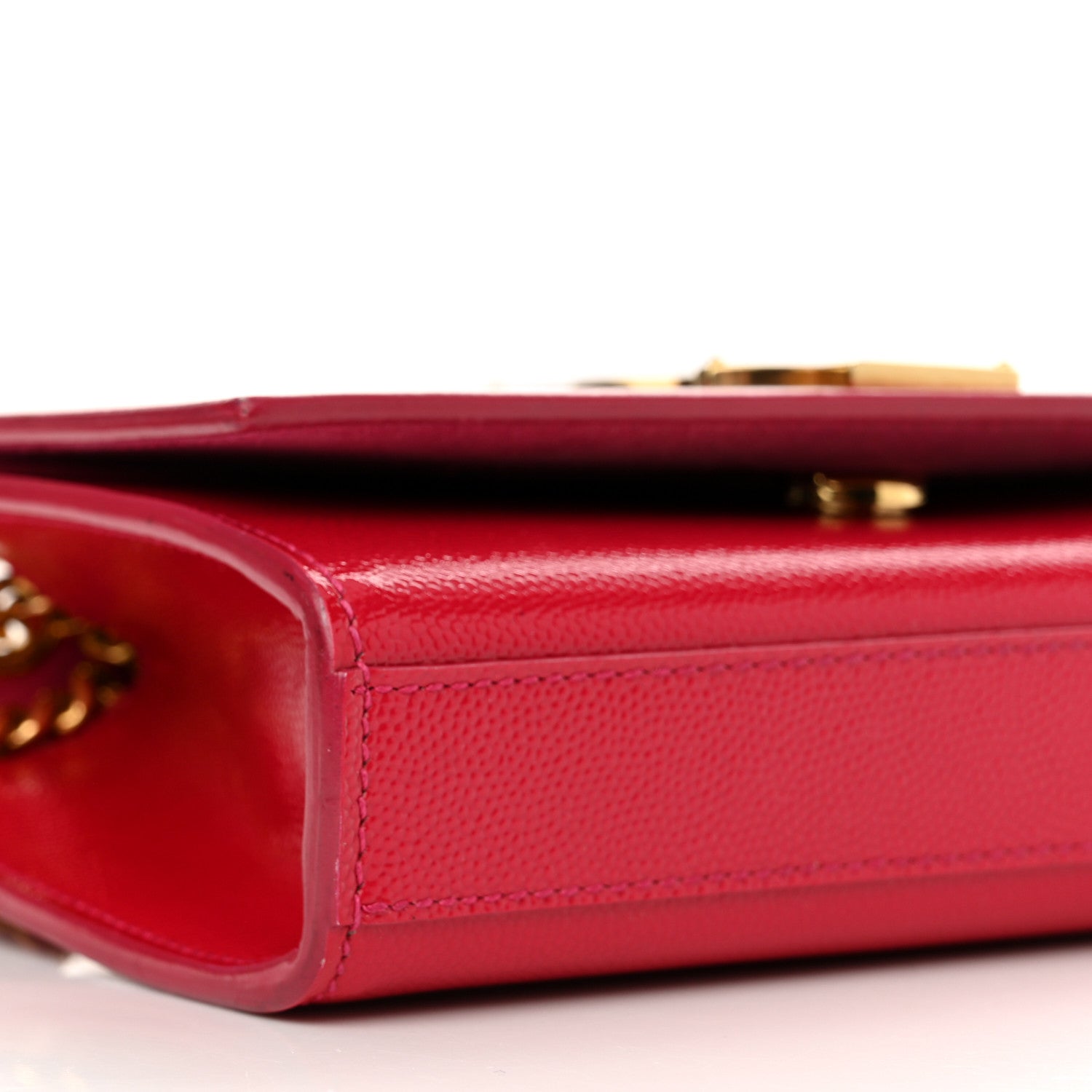 Saint Laurent Grain De Poudre Small Monogram Kate Satchel Lipstick Fuchsia 9 of 12