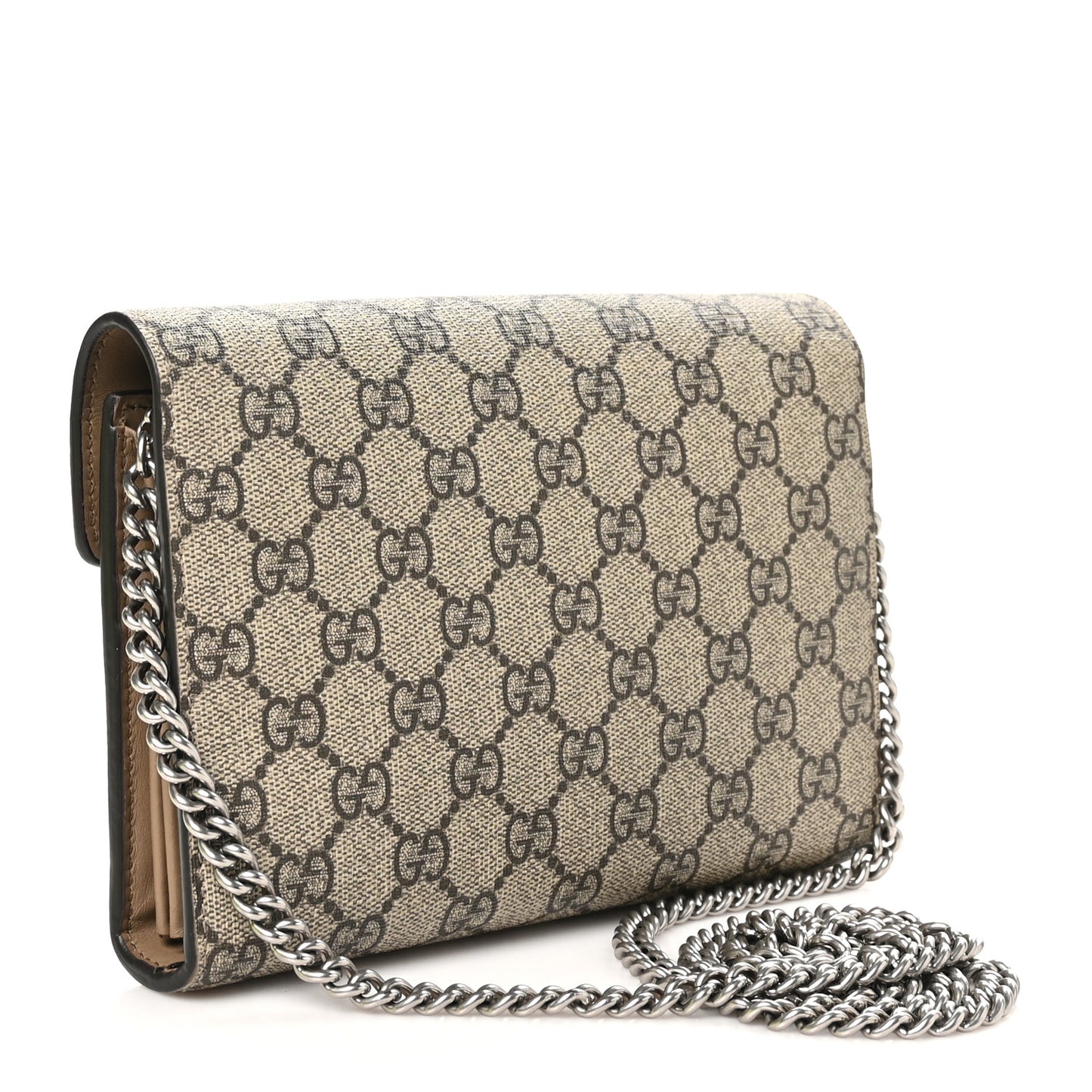GG Supreme Monogram Mini Dionysus Chain Wallet Beige Taupe