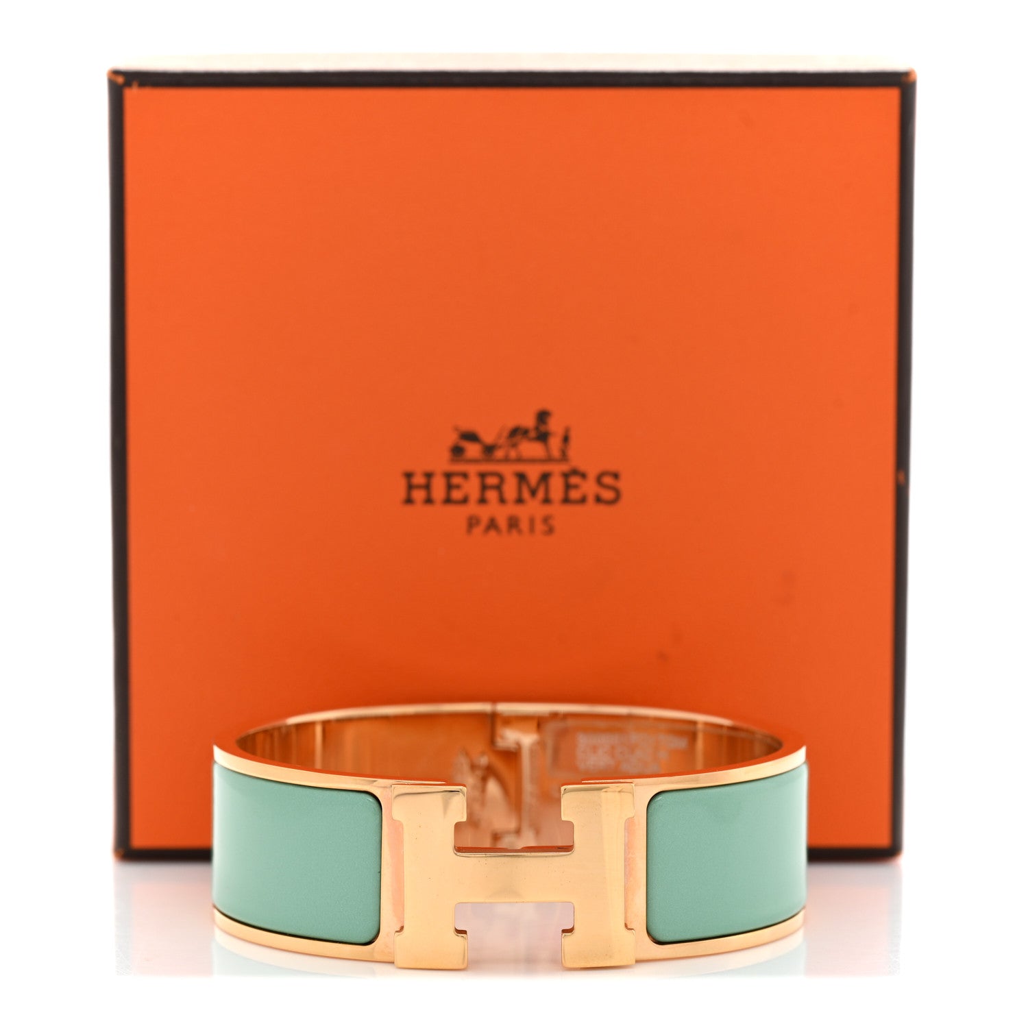Hermes Enamel Wide Clic Clac H Bracelet PM Vert Aqua 5 of 5