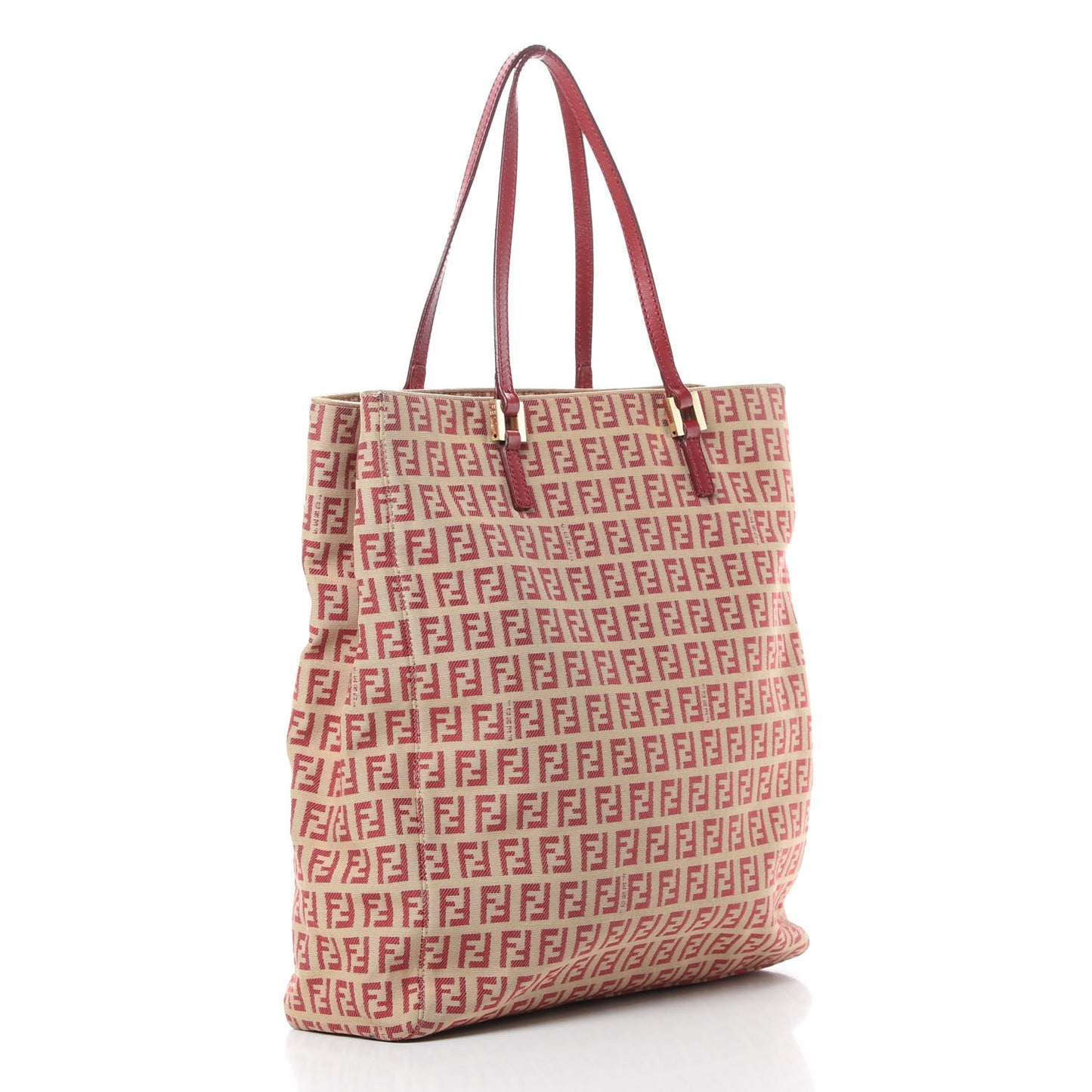 Zucchino Vitello Tote Beige Rosso