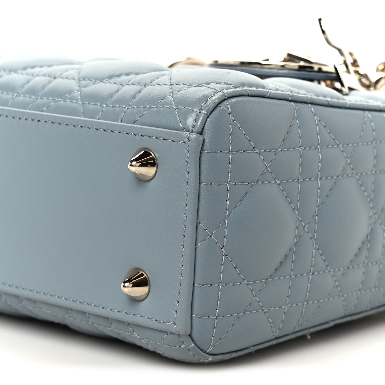 Christian Dior Lambskin Cannage Small My ABCDior Lady Dior Cloud Blue 10 of 11